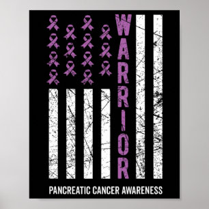 Affiche Ribbon violet guerrier Sensibilisation au cancer p