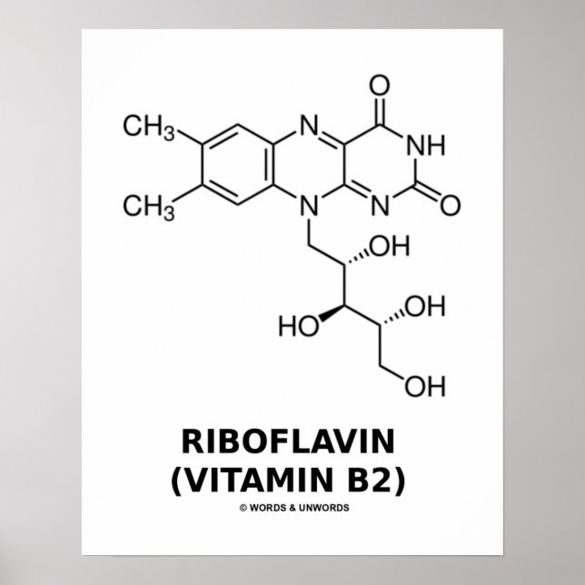 Affiche Riboflavine (vitamine B2) Molécule chimique (Devant)