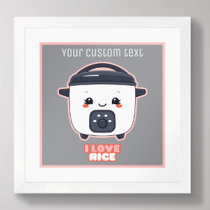 Affiche Ricecooker mignon j'aime cuisinière à riz cuisiniè