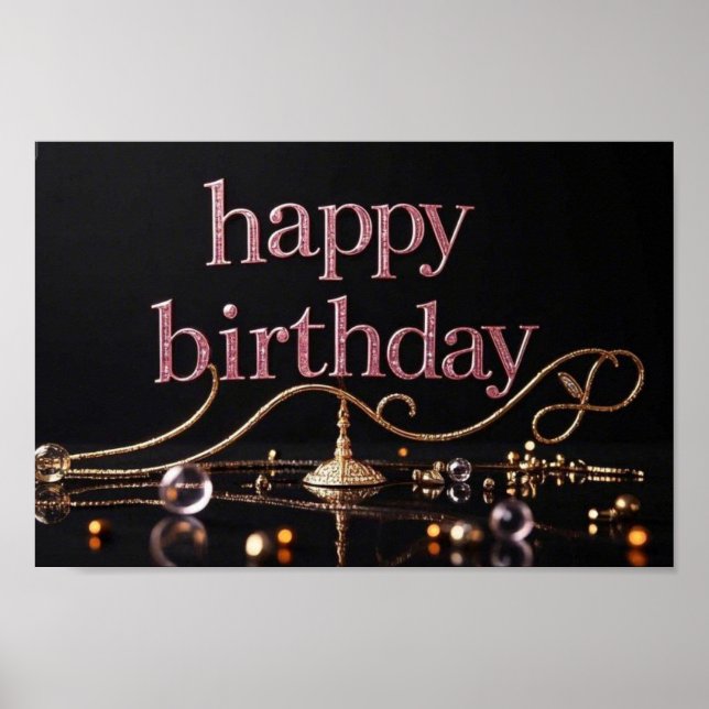 Affiche Rich rose blanc luxueux élégant extravagant (Devant)