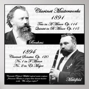 Affiche Richard Mühlfeld, Clarinétiste, a inspiré Brahms