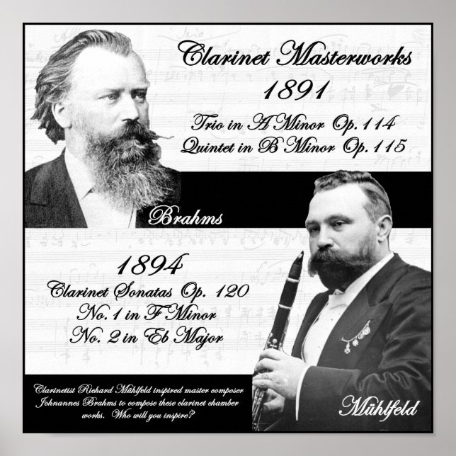 Affiche Richard Mühlfeld, Clarinétiste, a inspiré Brahms (Devant)