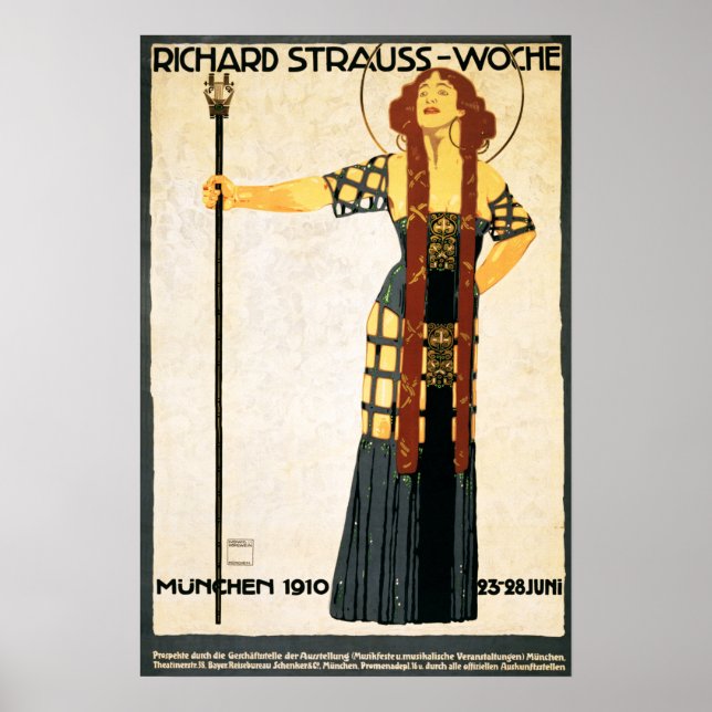 Affiche RICHARD STRAUSS WOCHE Allemagne et Ludwig Hohlwein (Devant)