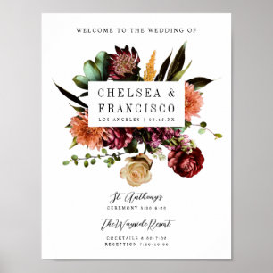 Affiche Richesse du printemps Mariage floral Bienvenue