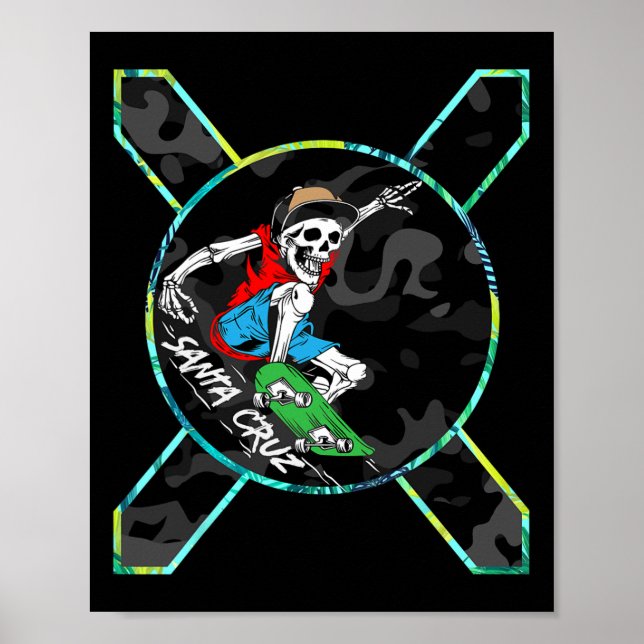 Affiche Richhotwave Santa Cruz squelette skateboard Skat (Devant)