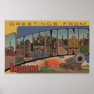Affiche Richmond, Indiana - Scènes de grandes lettres