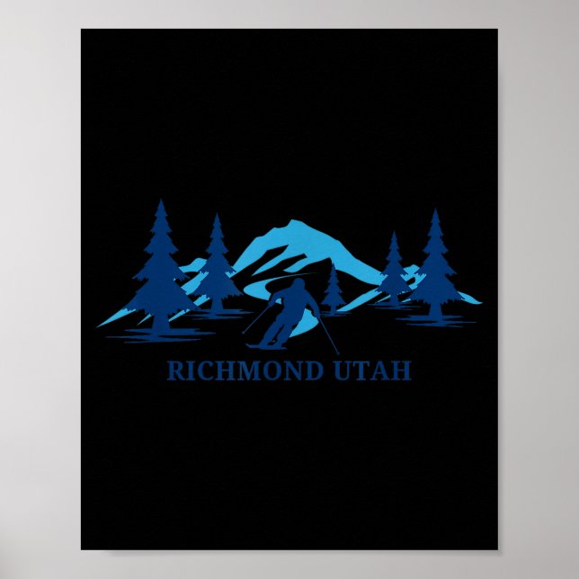 Affiche Richmond utah station de ski skieur  (Devant)