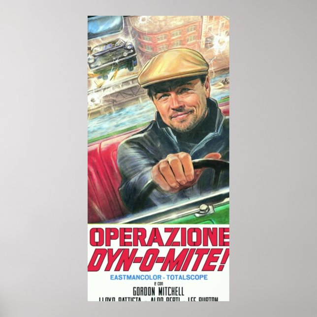 Affiche Rick Dalton Operazione DynOMite autocollant (Devant)