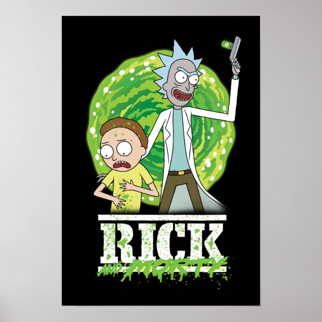 Affiche RICK ET MORTY™ | Éclat vert (Devant)