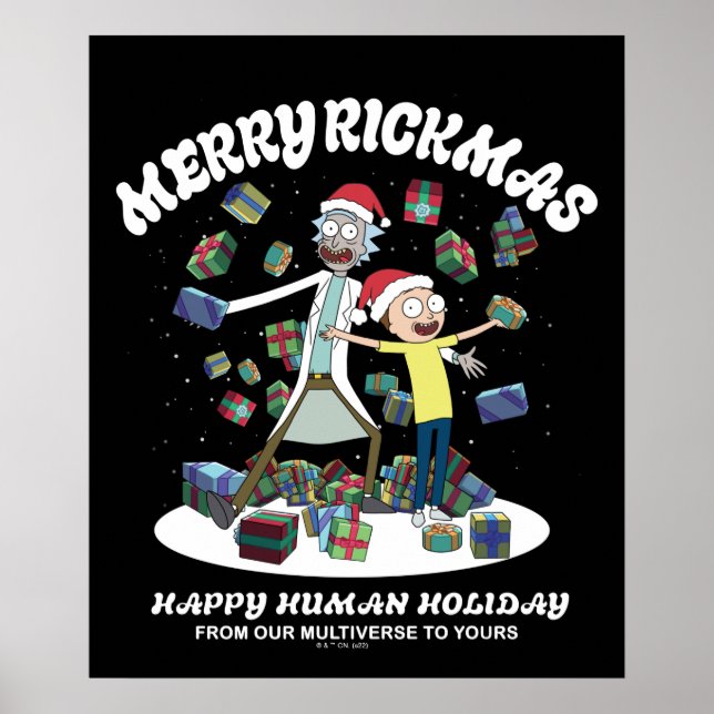 Affiche Rick et Morty | Joyeux Rickmas présents (Devant)
