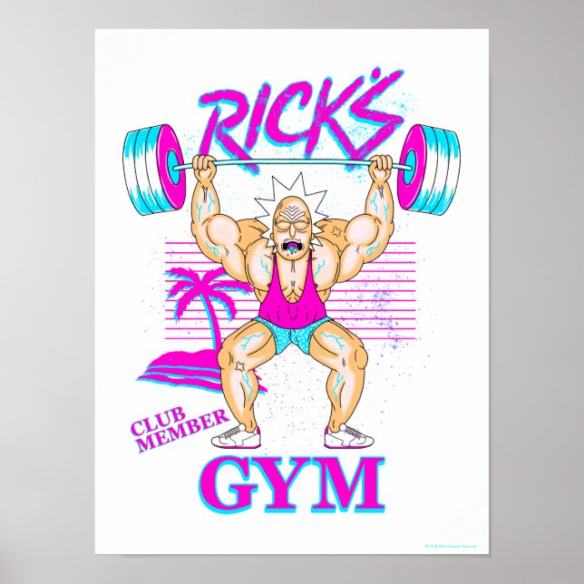 Affiche RICK ET MORTY™ | Membre Rick's Gym Club (Devant)