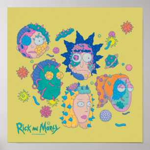 Affiche RICK ET MORTY™  Motif de la famille Smith infect
