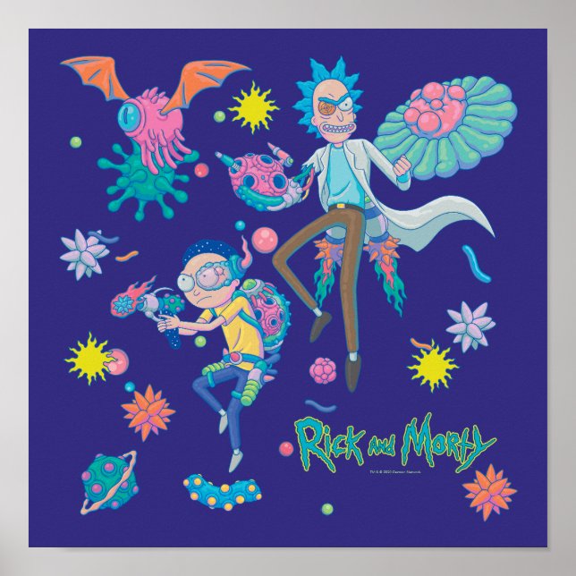 Affiche RICK ET MORTY™ | Parmi les Motifs de cellules infe (Devant)