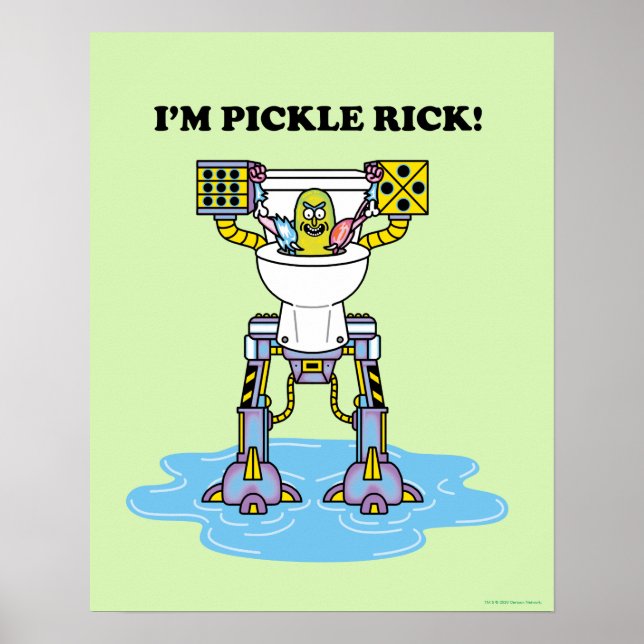 Affiche RICK ET MORTY™ | Pickle Rick Toilet Mech (Devant)