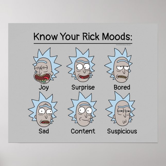 Affiche RICK ET MORTY™ | Rick's Moods (Devant)
