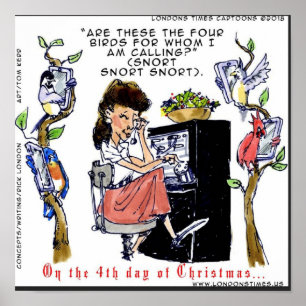 Affiche Rick London Ernestine Calling Birds Xmas