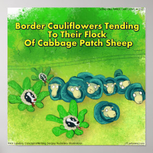 Affiche Rick London Funny Bordure Collie Flower Comic