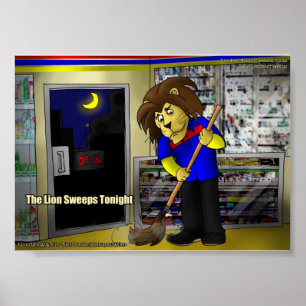Affiche Rick London "Lion Sweeps Tonight" Drôle Comique