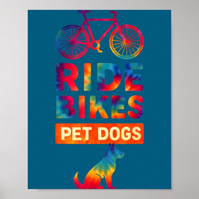 Affiche Ride Bikes Pet Dogs Bicycle Cycling Biking Dog Lov (Devant)