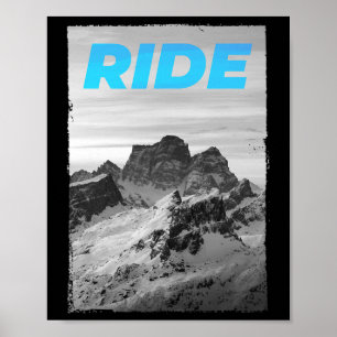 Affiche Ride Mountain Snowboard Ski Snowboard Ski Snowboar