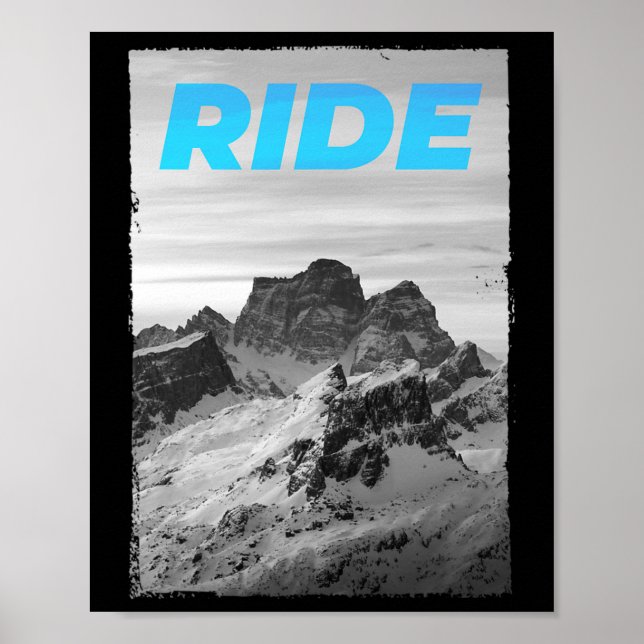 Affiche Ride Mountain Snowboard Ski Snowboard Ski Snowboar (Devant)