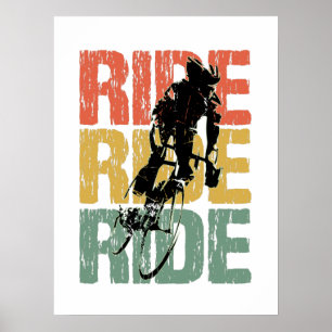 Affiche Ride Ride Ride Ride Vintage Vélo Rider