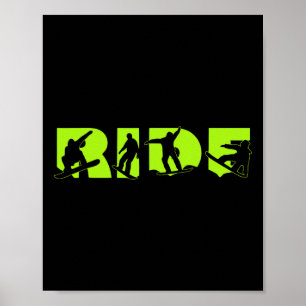 Affiche Ride Snowboard Shop Green Snowboard Green Ride Sn