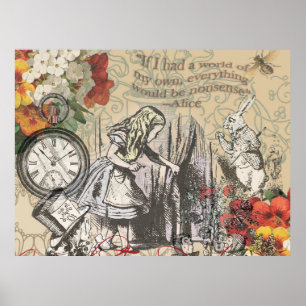 Affiche Rideau de Alice au Pays des Merveilles Absurdités