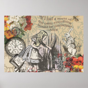 Affiche Rideau de Alice au Pays des Merveilles Absurdités