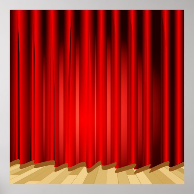 Affiche Rideau de scène scolaire/Fond de photomaton en por (Devant)