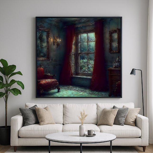 Affiche Rideaux rouges - Art intérieur impressionniste (Créateur téléchargé)