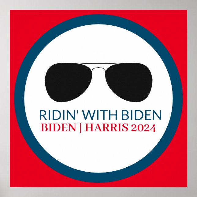 Affiche Ridin' avec lunettes Biden Aviator 2024 (Devant)