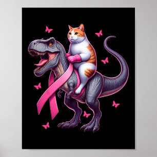 Affiche Riding Chat T Rex Dinosaur. Sensibilisation au can