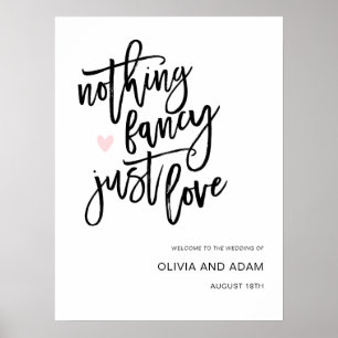 Affiche Rien De Fancy Just Love Accueil Mariage Décontract