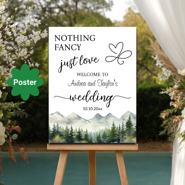 Affiche Rien De Fancy Just Love Élégant Mariage Accueil (Créateur téléchargé)