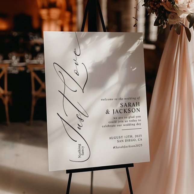 Affiche Rien De Fancy Just Love Mariage moderne Accueil (Créateur téléchargé)