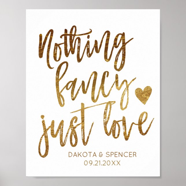 Affiche Rien De Fancy Juste Amour | Micro Mariage Décontra (Devant)