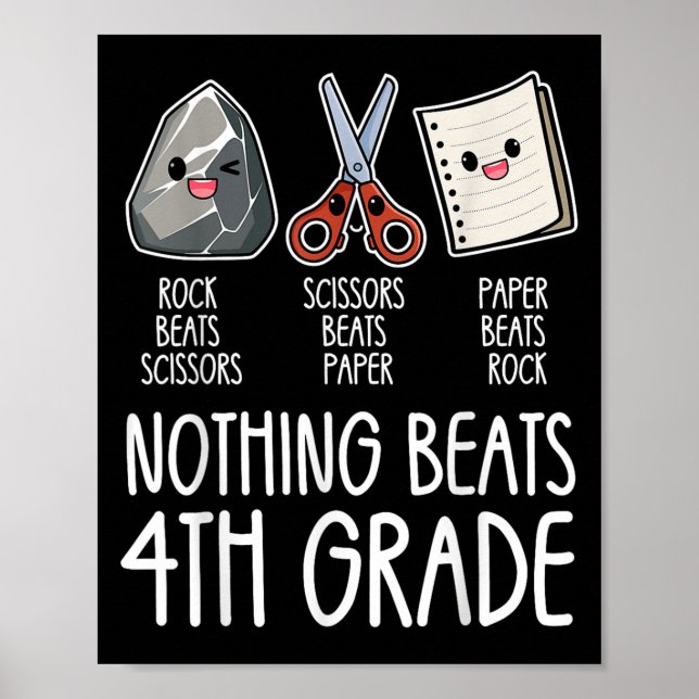 Affiche Rien Ne bat la 4e année Drôle Retourner à l'école (Devant)
