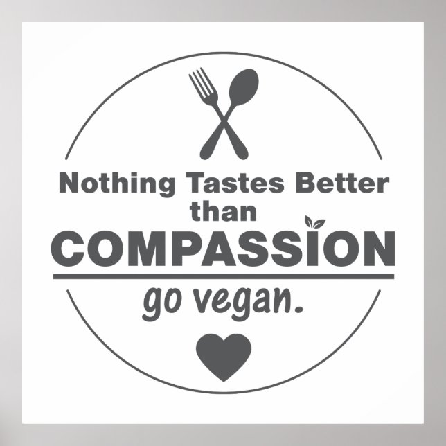 Affiche Rien ne goûte mieux que la compassion Go Vegan (Devant)
