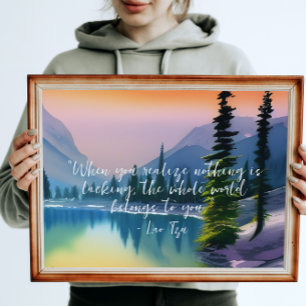 Affiche Rien Ne Manque De Citation Zen Scène Lac Pacifique