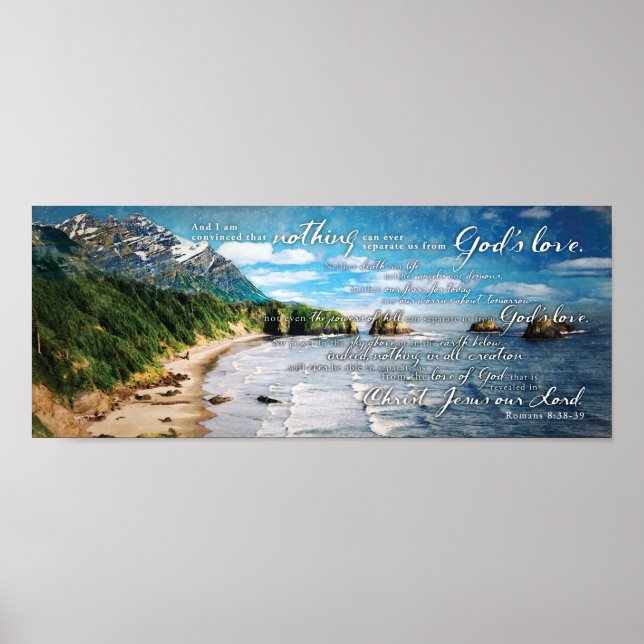 Affiche Rien ne peut séparer l'Amour de Dieu Romains Bible (Devant)