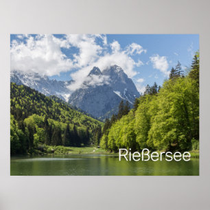 Affiche Riessersee Alpes Garmisch Partenkirchen Bavière