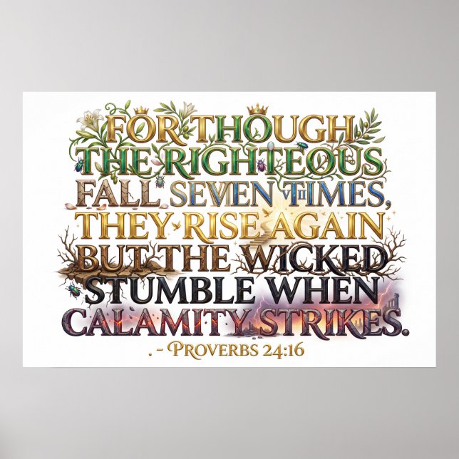 Affiche Righteous Rise Again Though They Fall Seven Times (Devant)