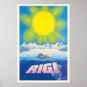 Affiche Rigi suisse Suisse bernoise Ski Sport d'hiver
