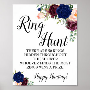 Affiche Ring chasse jeu Douche nuptiale signe floral marin