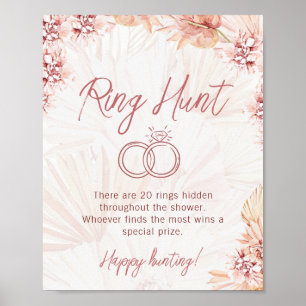 Affiche Ring Hunt Boho Bohemian Wedding shower Jeu