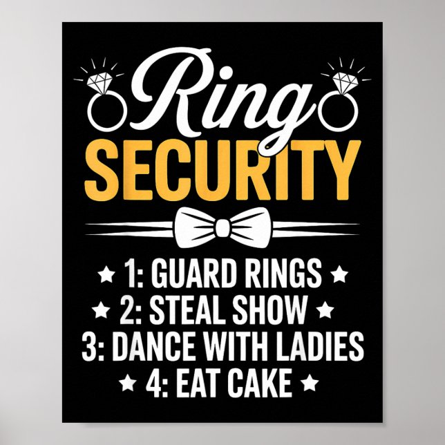 Affiche Ring Security Wedding Party Funny Ring Bearer  (Devant)