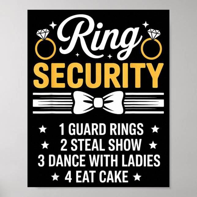 Affiche Ring Security Wedding Party Funny Ring Bearer  (Devant)