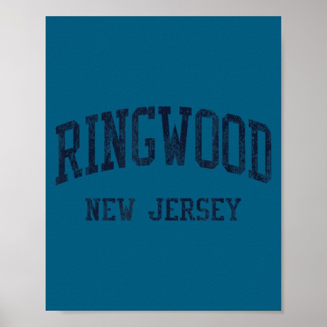 Affiche Ringwood Nj Jn5 Vintage Athletic Blue Design  (Devant)