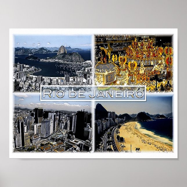 Affiche Rio de Janeiro - Brazil - Mosaic - (Devant)